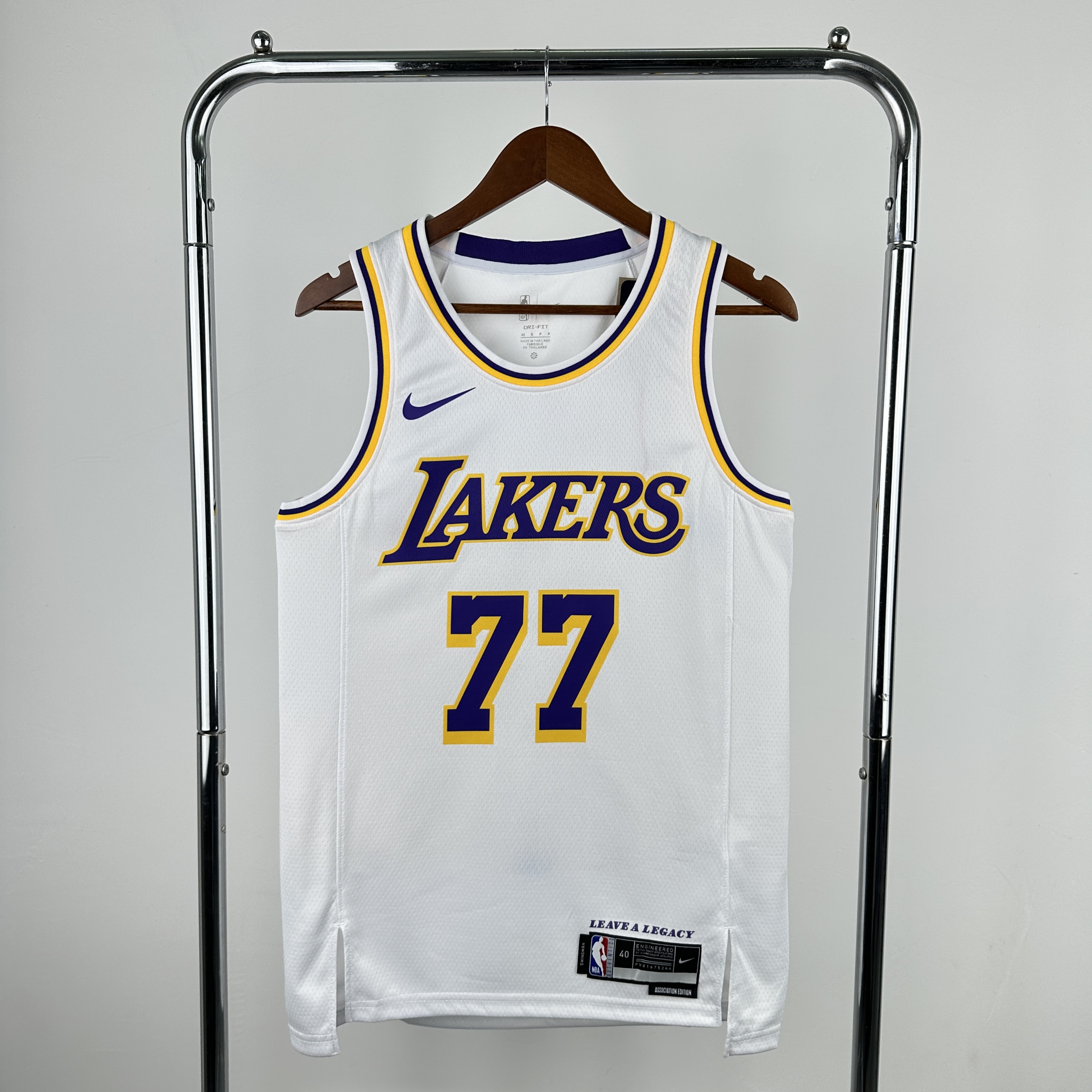 Men Los Angeles Lakers #77 Doncic White Season Nike 2025 NBA Jersey